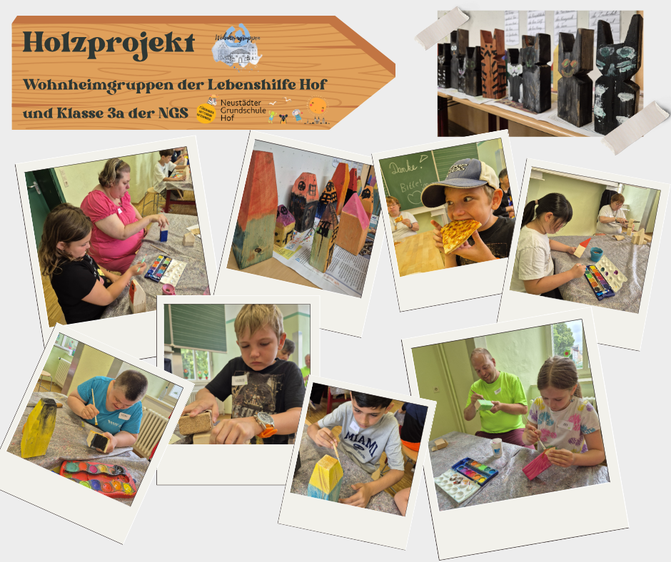 Holzprojekt Wohnheimgruppen der Lebenshilfe Hof und Klasse 3a der NGS klein